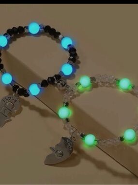Glow Bead Bracelet Set - Blue & Green